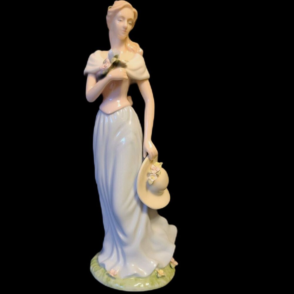 Moments‎ & Memories A Spring Stroll Woman with Hat & Flowers Figurine Avon 2002
